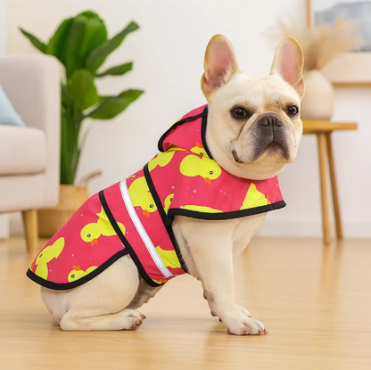 Reflective Adjustable Hooded Pet Rain Coat With Leash Hole