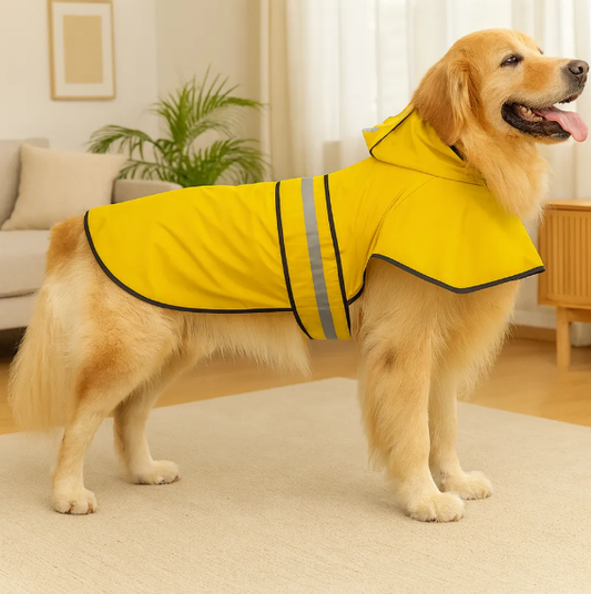 Reflective Adjustable Hooded Pet Rain Coat With Leash Hole