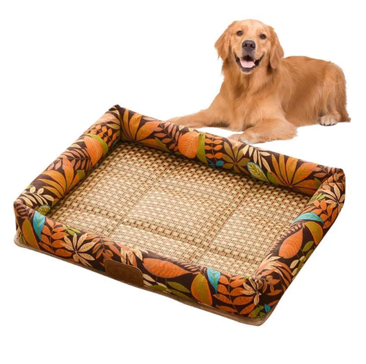Square Bed With Cooling Mat For Dogs