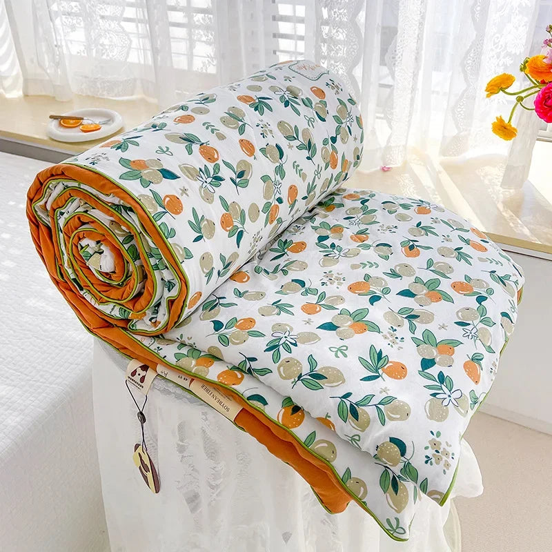 Double Layer Yarn Soybean Fiber Mother And Baby Grade Soft Glutinous Summer Cool Quilt