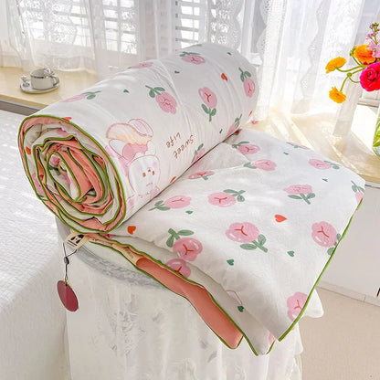 Double Layer Yarn Soybean Fiber Mother And Baby Grade Soft Glutinous Summer Cool Quilt