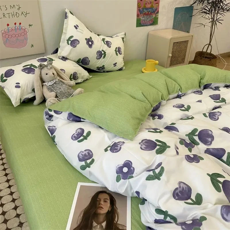 Romantic Bedding Set Floral Ins Style