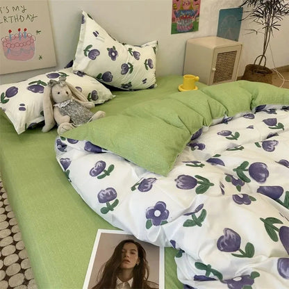 Romantic Bedding Set Floral Ins Style
