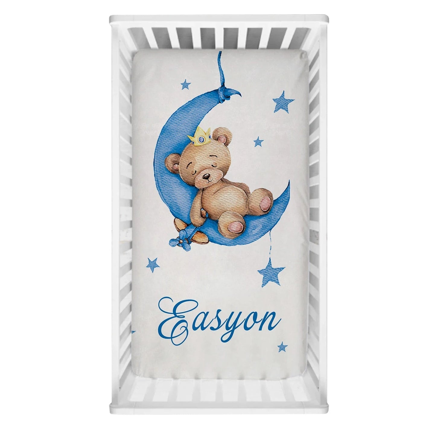 Sleeping Bear Blue Crib Bedding Set